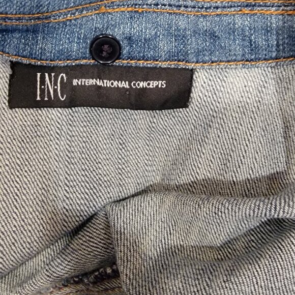 INC Classic Style Denim Jean Jacket Distressed Look in Size Medium - Picture 5 of 5